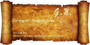 Greger Magdolna névjegykártya